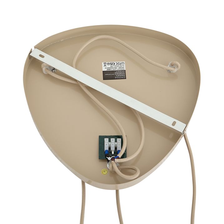 Retro-Pendelleuchte Taupe mit Metallschirm 6-flammig - Macaron