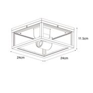 Plafoniera-da-esterno-nera-con-vetro-a-coste-2-luci-IP44---Charlois
