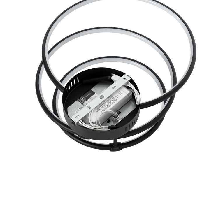 Stropní lampa černá vč. LED 3-stupňové stmívání 3-světlo - Joaniqa