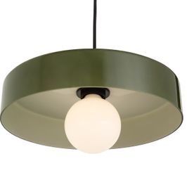 Modern-railsysteem-zwart-met-3-hanglampen-messing-en-groen-1-fase---Iconic-Jina