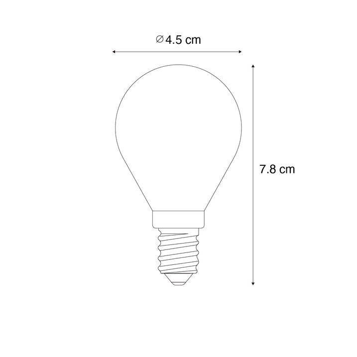Set od 5 E14 Zatamnjivih LED Filament Sijalica G45 Providne 4W 470 lm 2700K