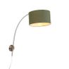 Seinälle kiinnitettävä kaarivalaisin terästä varjostimella vihreä 35/35/20 säädettävissä