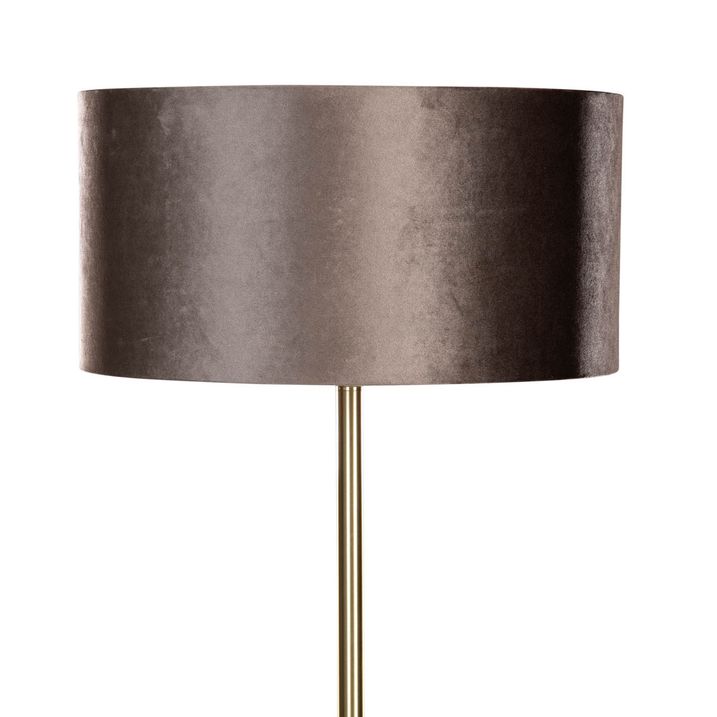 Stojacia lampa mosadz s velúrovým tienidlom hnedá 50 cm - Simplo