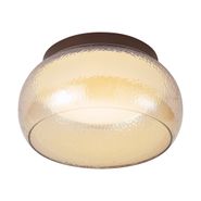 Art-Deco-stropna-svetilka-rjava-z-jantarnim-steklom-vključno-z-LED-3-stopenjsko-zatemnilna---Thimble