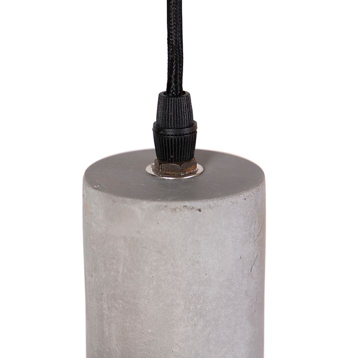 Industriele hanglamp 5-lichts beton met zwart - Edison