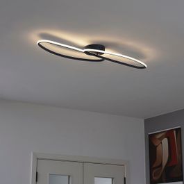 Designerska lampa sufitowa czarna 100 cm z LED z 3-stopniową regulacją ściemniania 2-źródła światła - Pepe
