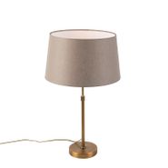 Bronzas-galda-lampa-ar-lina-abažūru-taupe-krāsā-35-cm---Parte