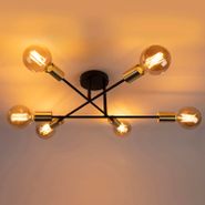 Plafonnier-intelligent-noir-avec-or-6-lumières-avec-Wifi-G95---Sydney