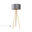 Stojací-lampa-dřevěná-s-šedým-látkovým-stínidlem-50-cm---Tripod-Classic