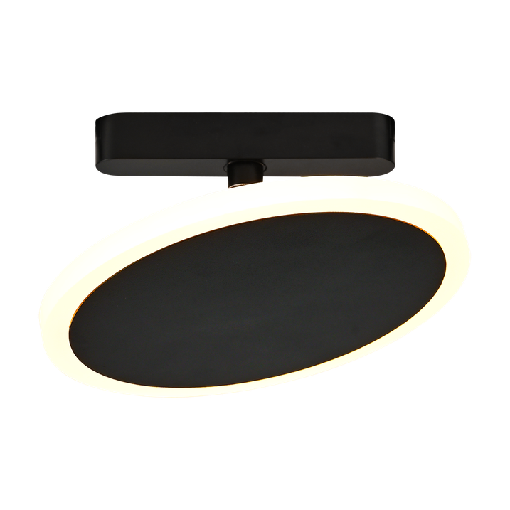Spot moderne noir pour système de rail monophasé avec LED - Magnetic Puk
