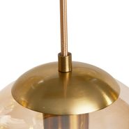 Lampada-a-sospensione-Art-Déco-ottone-con-rosone-ovale-e-vetro-ambrato-6-luci---Douglass