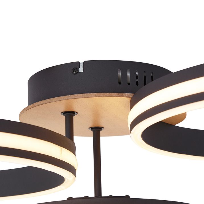 Laelamp puidust koos LED 3-astmelise dimmeriga 3-valgustiga - Navara