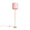 Romantische Stehleuchte Messing mit rosa Schirm 40 cm - Simplo