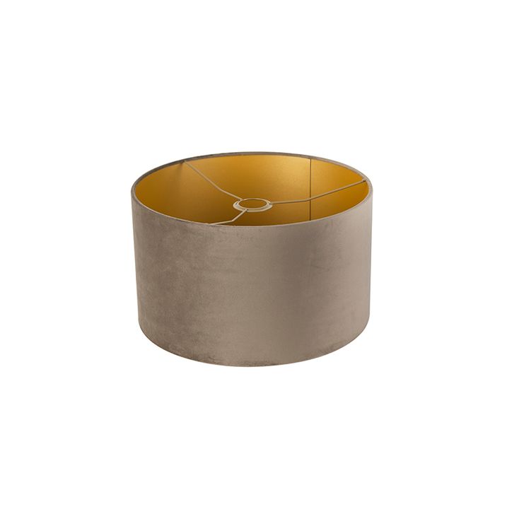 Velour Lampshade Taupe 35/35/20 with Gold Interior