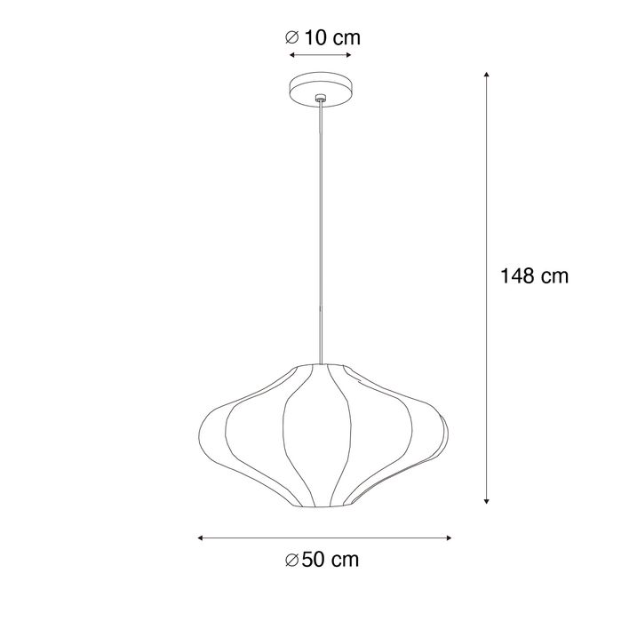 Design függőlámpa fehér selyem 50 cm - Plu
