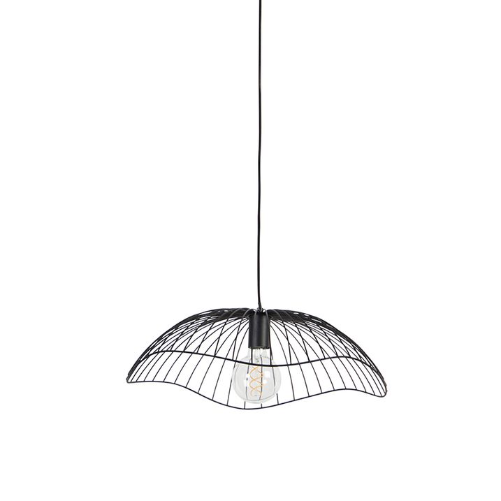 Lampă suspendată de design neagră 50 cm - Pua