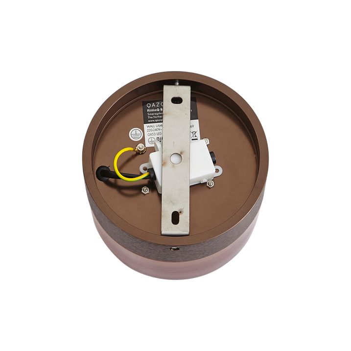 Lampă de perete de design bronz închis cu sticlă ambră IP44 - Michele