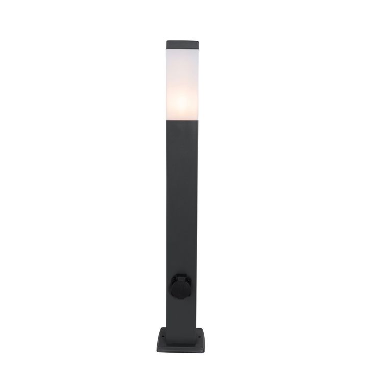 Soketli 80 cm koyu gri dış mekan lambası IP44 - Malios