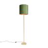 Lampă de podea botanică din alamă cu abajur verde 40 cm - Simplo