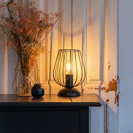 Lampe de table moderne filaire noire - Palica
