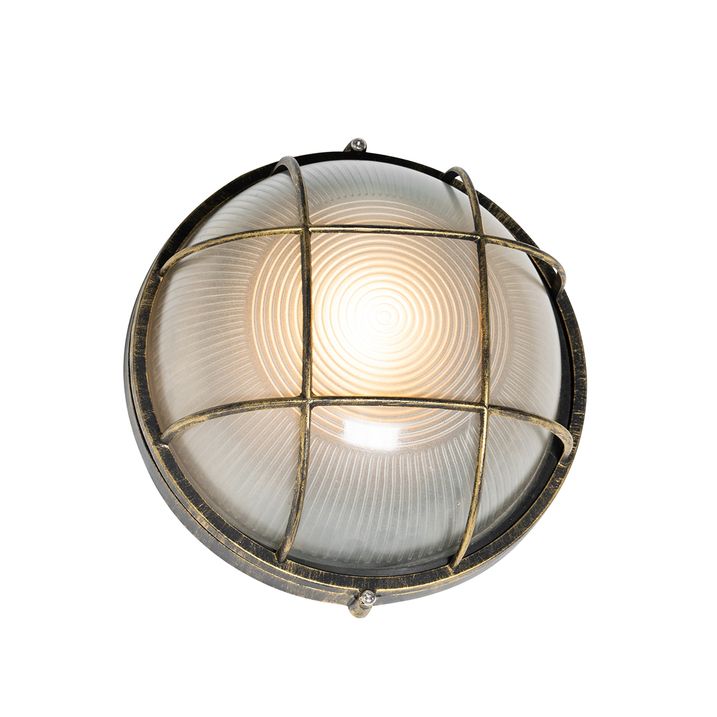 Industrielle Außenwandleuchte Antik-Gold IP44 - Hanneke