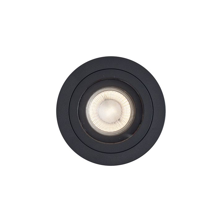 Moderne inbouwspot zwart draai- en kantelbaar IP44 - Chuck