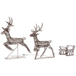 Kerst buiten rendieren bruin rotan incl. LED IP44 - Glossies