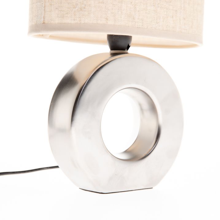 Moderní stolní lampa béžová s ocelí - Tohu