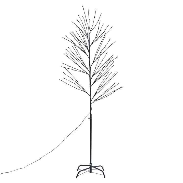 Árbol de Navidad negro de 200 cm con LED IP44 - Vixen