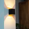 Candeeiro de parede design preto e dourado retangular - Sola