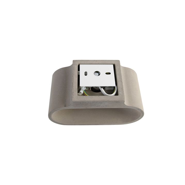 Rustikk oval vegglampe betong - Arles