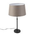 Stolná-lampa-čierna-s-tienidlom-z-ľanu-taupe-35-cm-nastaviteľná---Parte