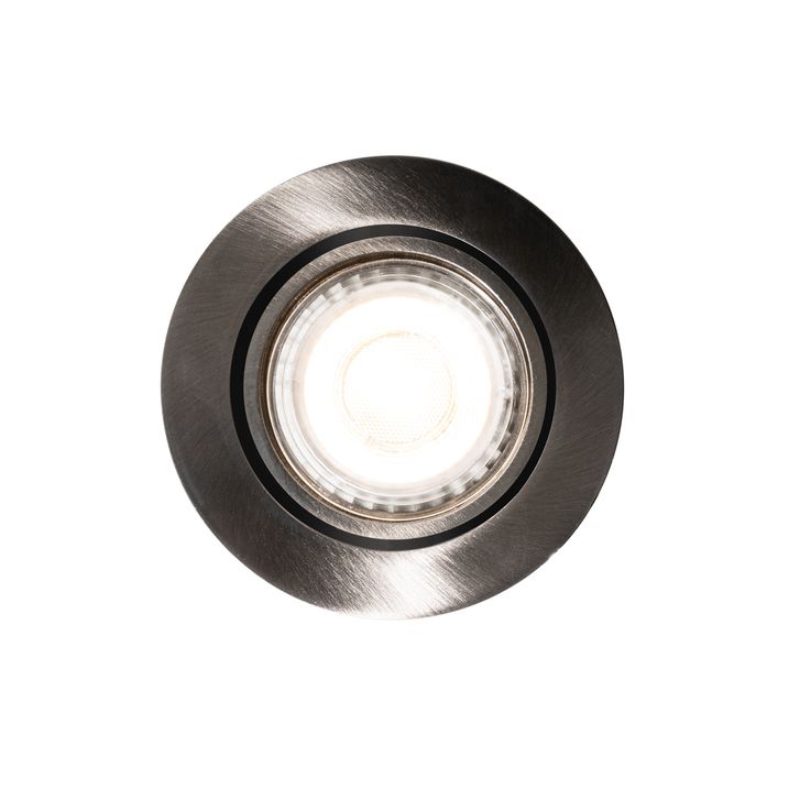 Moderni vgradni reflektor kovinsko sive barve GU10 50 mm okrogel nagibni - Cisco