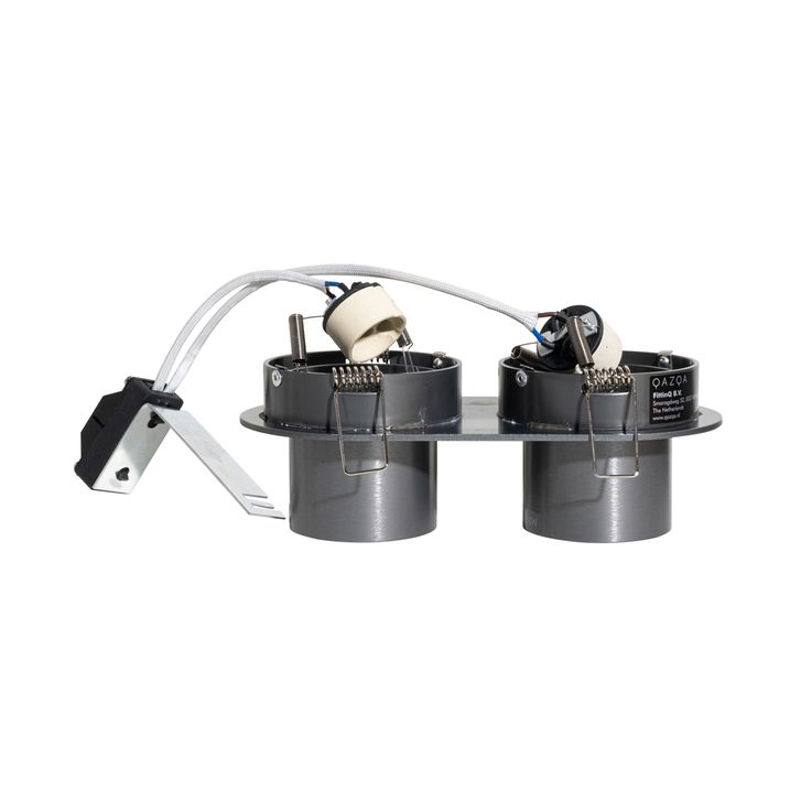 Set van 6 inbouwspots gunmetal GU10 50mm 2-lichts - Installa