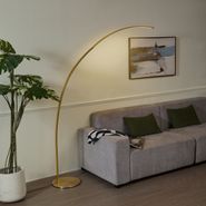 Moderne-Bogenlampe-Messing-inkl.-LED-mit-Touch-Dimmer---Arlow