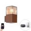 Lampada-da-parete-per-esterni-intelligente-marrone-ruggine-IP44-con-WiFi-P45---Denmark