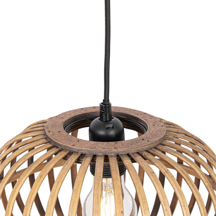 Oriental Pendant Light Bamboo 3-Light Oblong - Amira