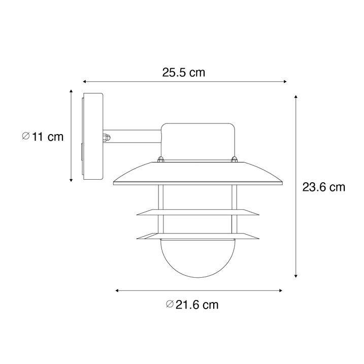 Industriālā sienas lampa no tērauda IP44 - Shell