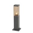Moderne-buitenlamp-paal-donkergrijs-met-smoke-45-cm---Malios