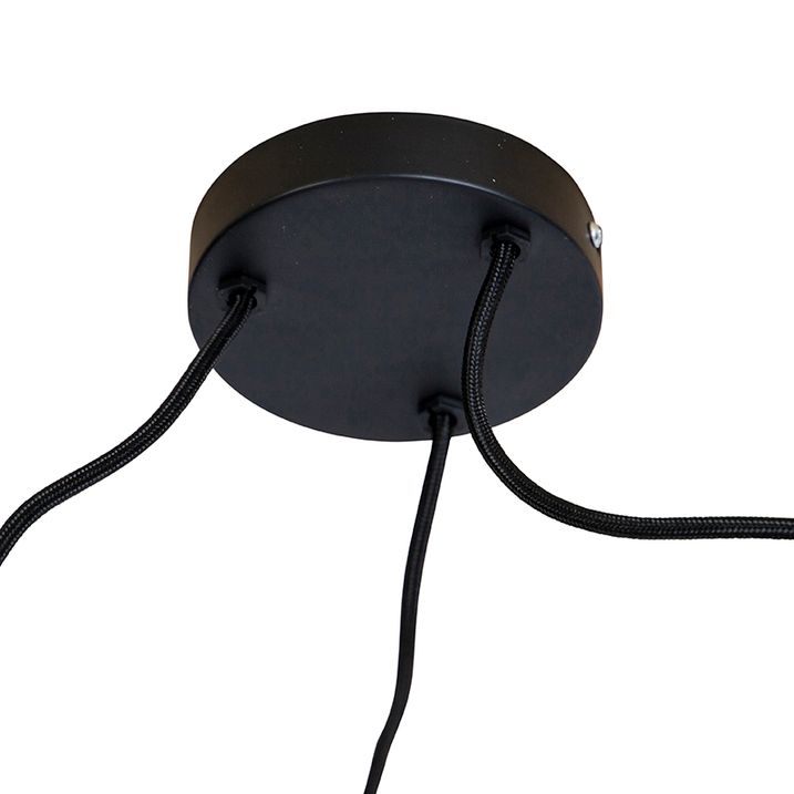 Hanglamp zwart met taupe kap 35cm 3-lichts - Cava