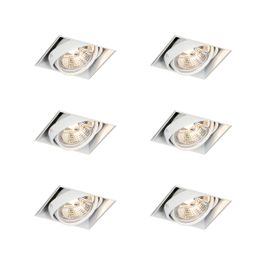 Ensemble de 6 spots encastrables blancs GU10 AR70 sans bordure - Oneon