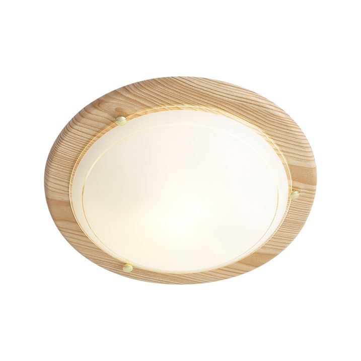 Plafonnier classique naturel avec verre blanc - Mesiac