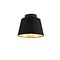 Laelamp puuvillase varjuga must kuldse sisemusega 20 cm - Combi Black