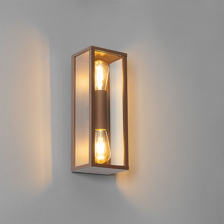Applique industriale color ruggine 38 cm 2 luci IP44 - Charlois