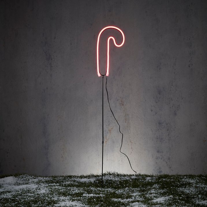 Vánoční neonové kolíkové světlo červená cukrová hůl včetně LED s časovačem IP44 - Fura