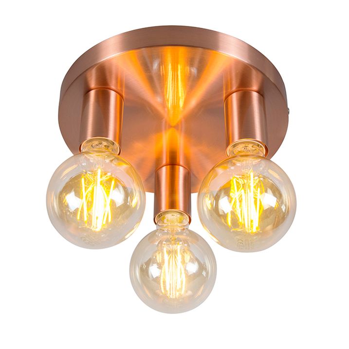 Art Deco stropné svietidlo medené okrúhle - Facil 3