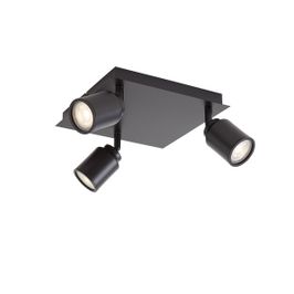Сучасний спот для ванної чорний квадрат 3-light IP44 - Ducha