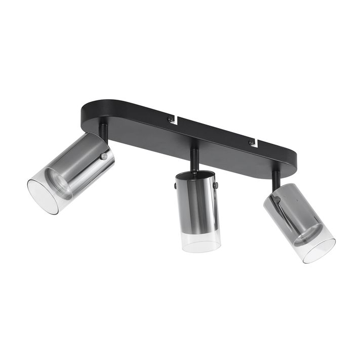 Moderner Deckenstrahler Gunmetal 3-flammig drehbar und verstellbar - Drain