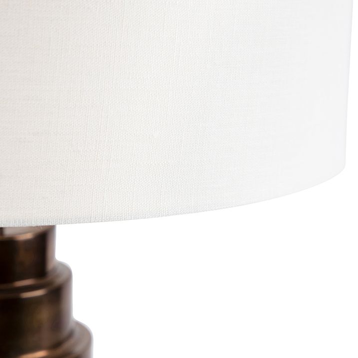 Stolní lampa v Art Deco stylu s stínítkem bílým 50 cm - Bruut