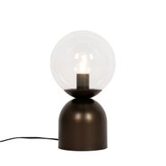 Hotel-chique-tafellamp-donkerbrons-met-helder-glas---Pallon-Trend